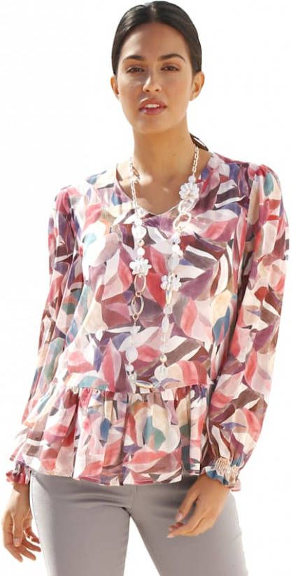AMY VERMONT Blouse met grafisch patroon Roze/Multicolor