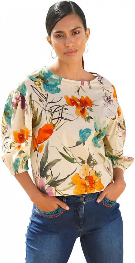 AMY VERMONT Blouse met trendy print Beige/Multicolor