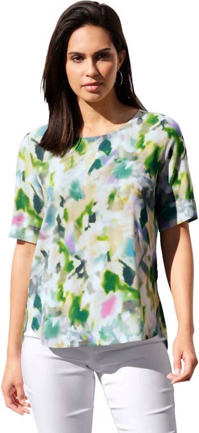 AMY VERMONT Blouse van comfortabele viscose Groen/Multicolor