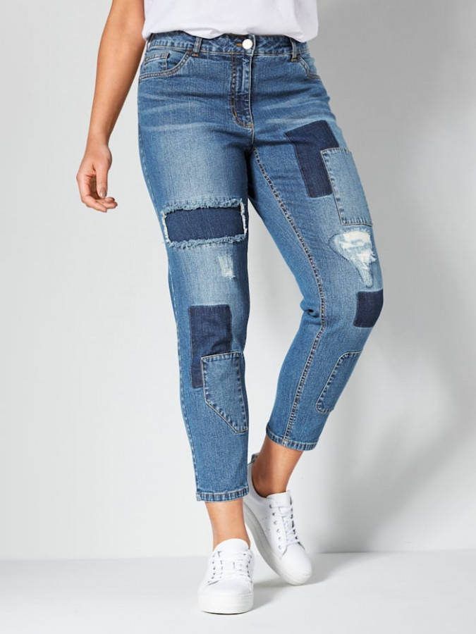 Angel of Style Jeans met patches voor Blue stone