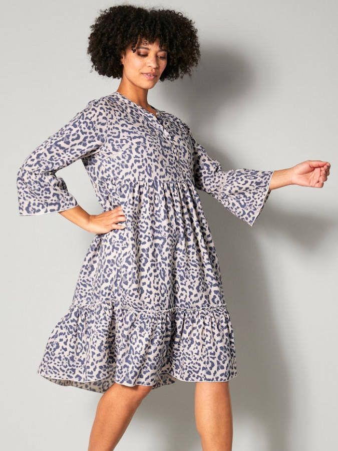 Angel of Style Jurk van zuivere viscose Blauw