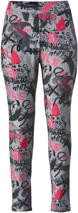 Angel of Style Legging met print rondom Grey/Pink