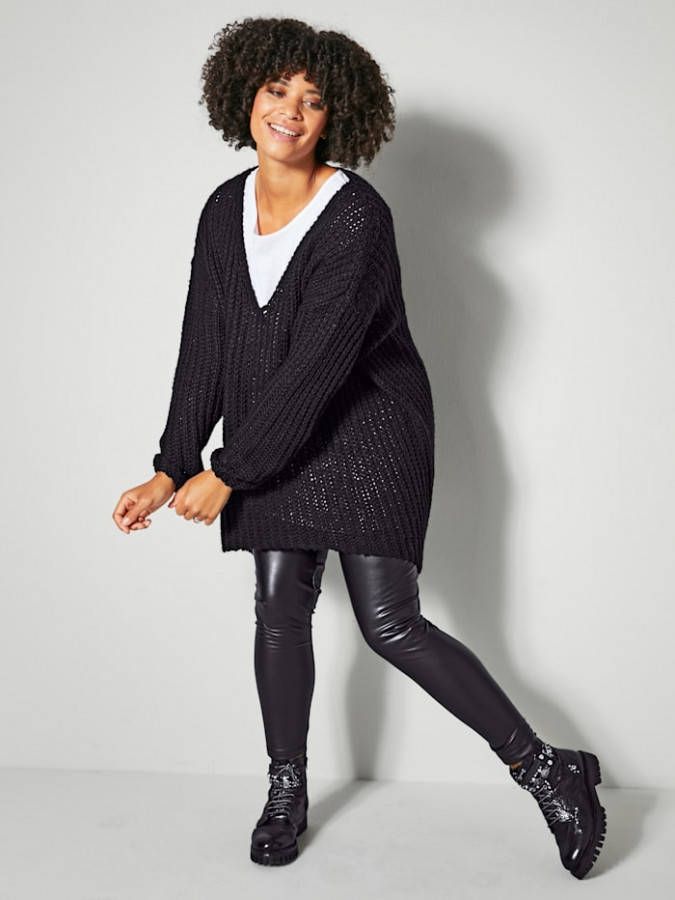 Angel of Style Legging van imitatieleer Zwart
