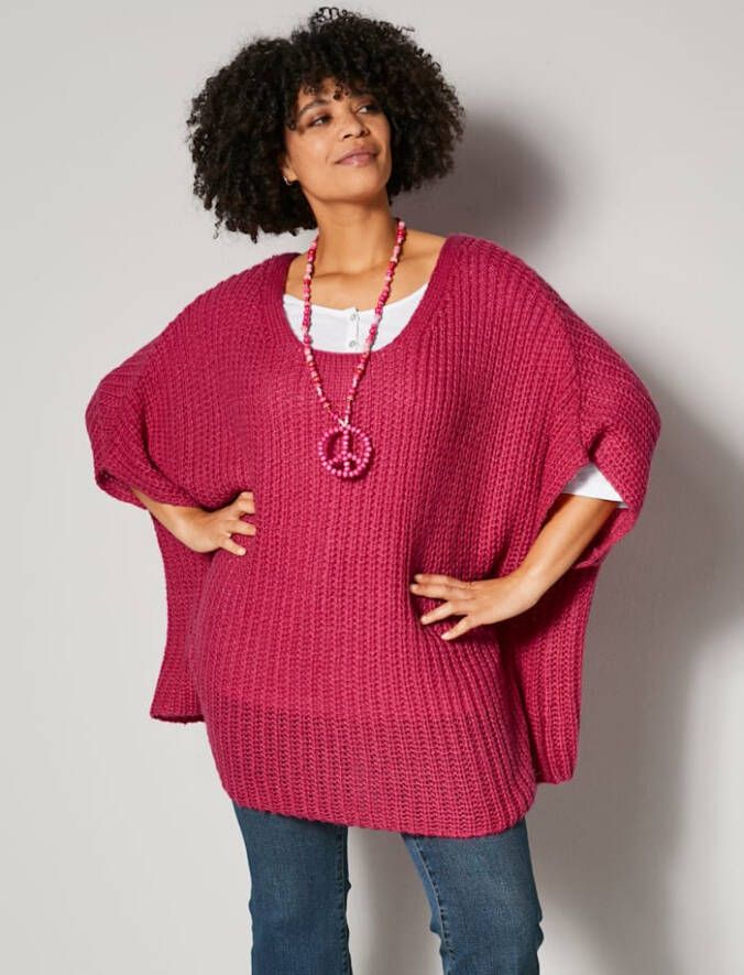 Angel of Style Poncho in dubbele maten Pink