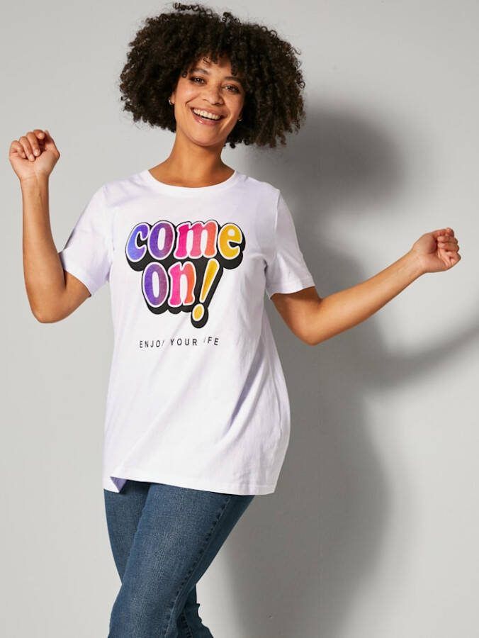 Angel of Style Shirt met kleurrijk motief voor Wit