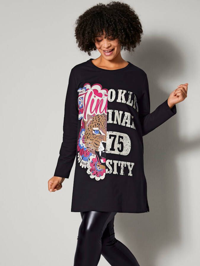 Angel of Style Sweatshirt met motief voor Zwart/Pink/Wit