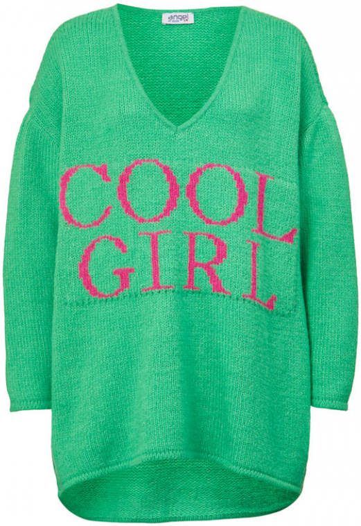 Angel of Style Trui met print voor Lichtgroen/Pink