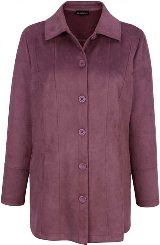 m. collection Blazer van imitatiesuède Aubergine