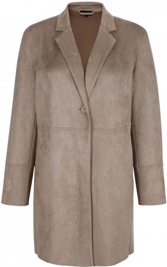 m. collection Blazer van imitatiesuède Taupe