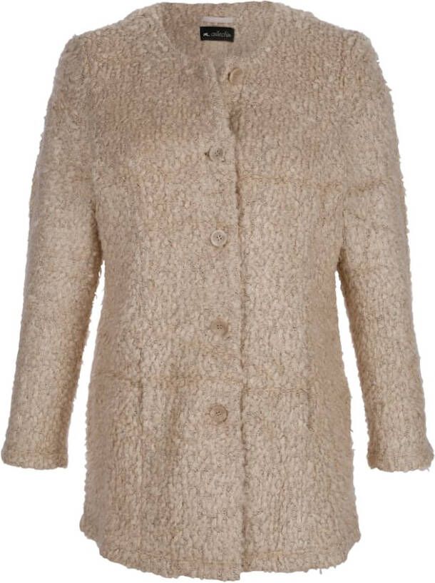 m. collection Bouclé blazer van zacht structuurmateriaal Beige