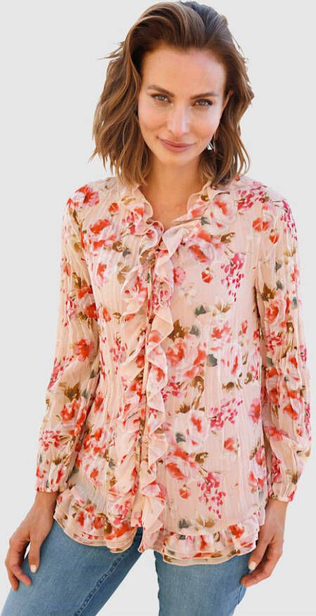 Paola Blouse in crashlook Lichtroze