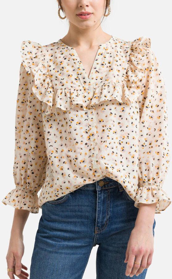 BA&SH Blake blouse met volant en print