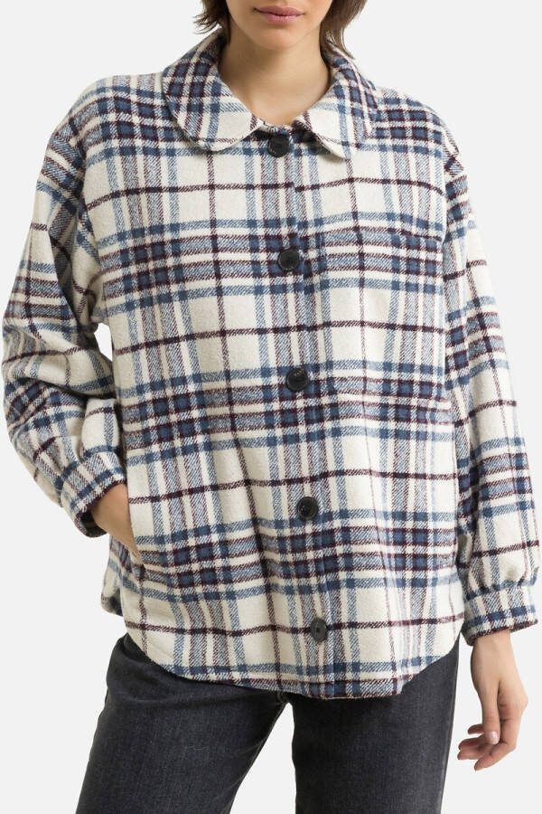 BA&SH Qetsia overshirt in zijdeblend met ruitdessin