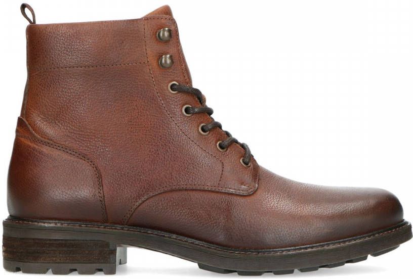 Manfield Cognac leren veterboots