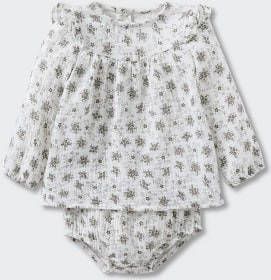 MANGO BABY Bedrukte blouse en luierbroekje