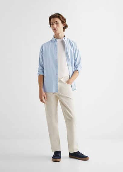 MANGO TEEN Oxford katoenen blouse