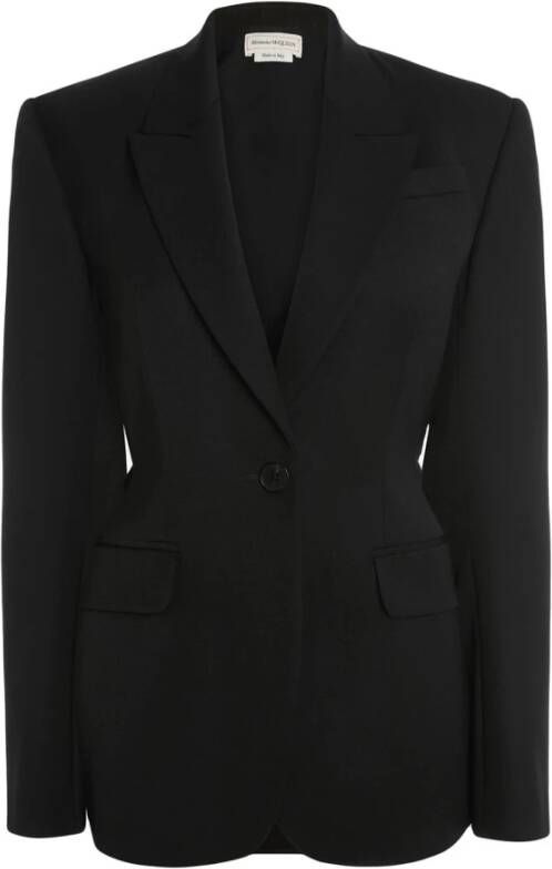 alexander mcqueen Vrouwen 666856Qjach1000 WOL Blazer , Zwart, Dames