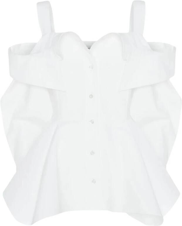 alexander mcqueen Blouse met gezwollen mouwen , Wit, Dames