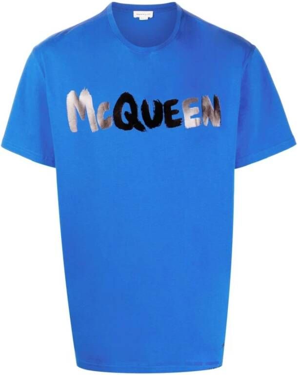 alexander mcqueen T shirts en Polos Blue , Blauw, Heren