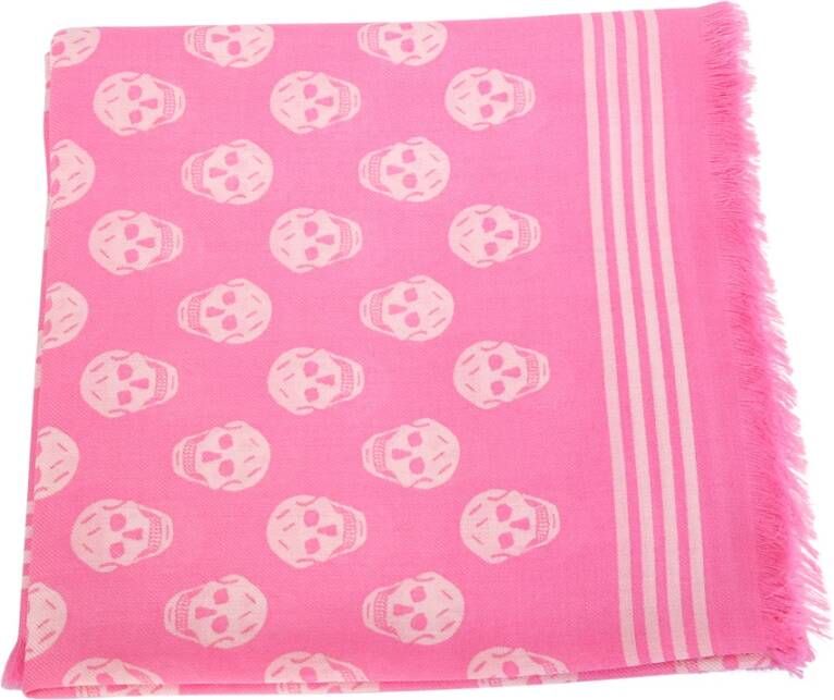 Pink Biker Skull foulard Alexander McQueen, Roze, Dames