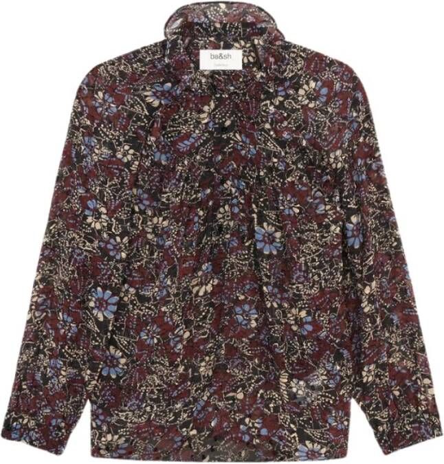 BA&SH Gaelle blouse met opstaande kraag en bloemenprint