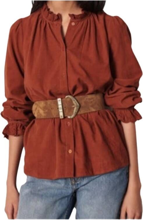 BA&SH Patsy blouse van corduroy met ruches