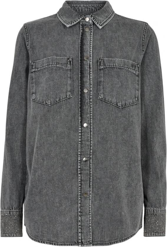 IVY Copenhagen Ivy Matti Deco Cuff Shirt Stone Gray , Grijs, Dames