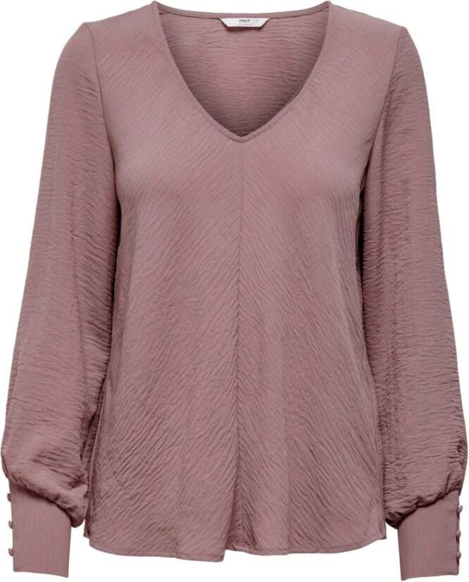 ONLY top ONLMETTE met textuur oudroze
