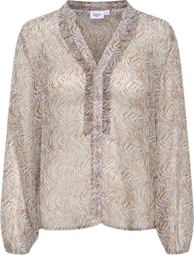 Saint Tropez Valerie Shirt , Blauw, Dames
