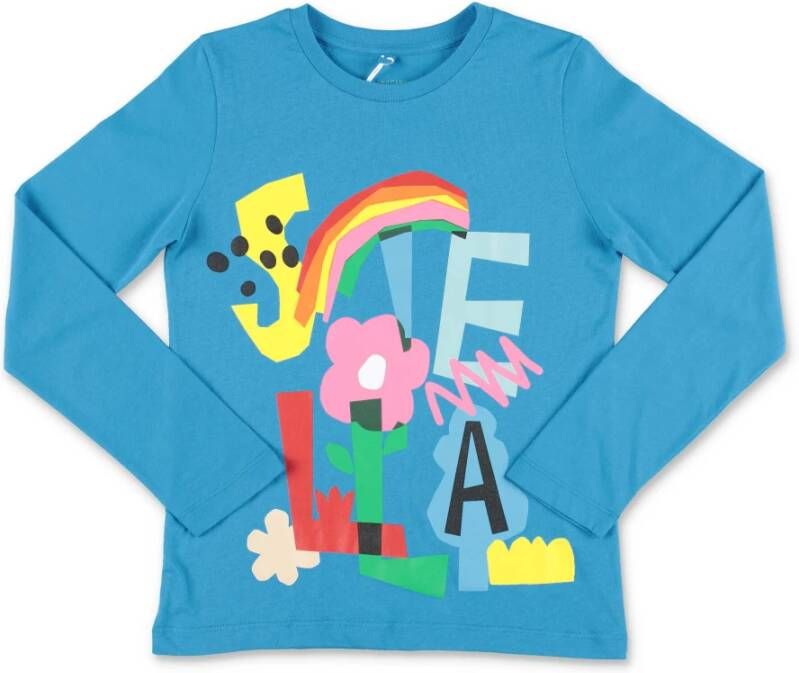 Stella Mccartney Lichtblauwe katoenen trui T shirt , Blauw, Unisex