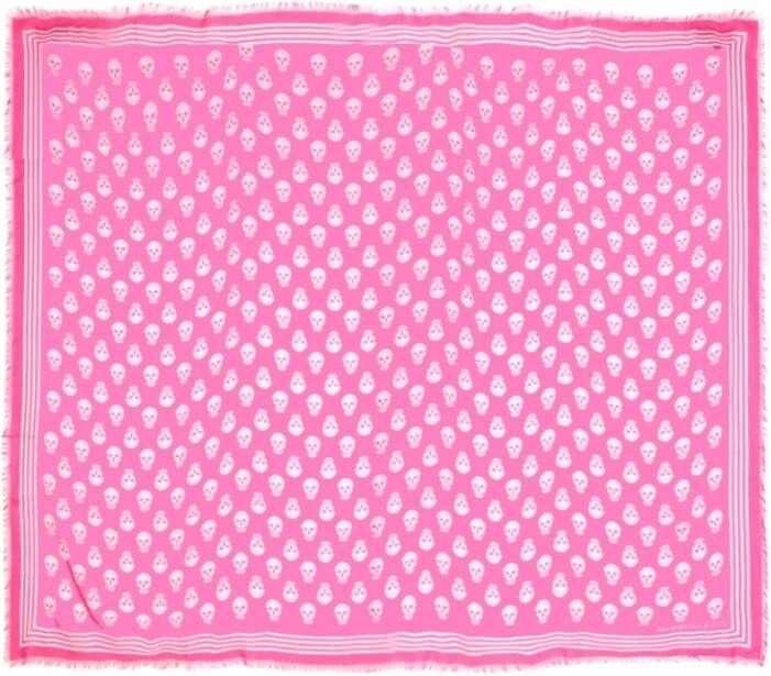 alexander mcqueen Biker schedelafdruk sjaal , Roze, Heren