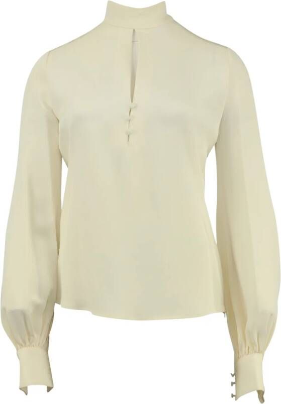 alexander mcqueen Crepe Blouse in ivoorzijden , Beige, Dames