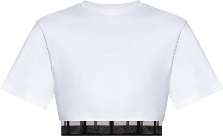 alexander mcqueen Gelaagd korset T shirt , Wit, Dames