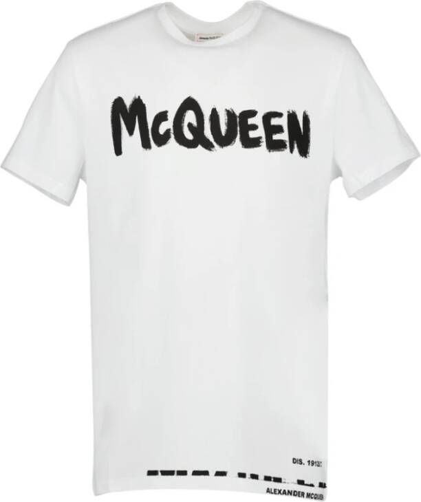 alexander mcqueen Graffiti t shirt , Wit, Dames
