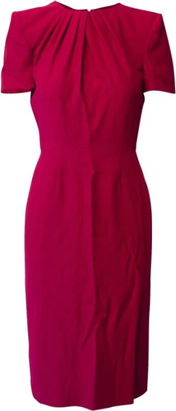 alexander mcqueen Leaf Crepe Midi Dress in Pink Viscose , Roze, Dames