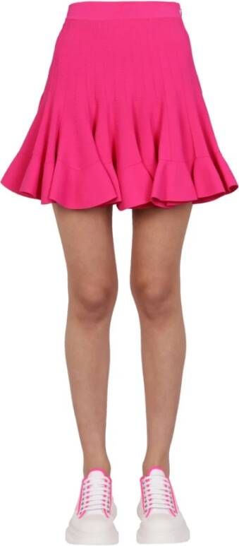 alexander mcqueen Mini Ruffles Skirt , Roze, Dames