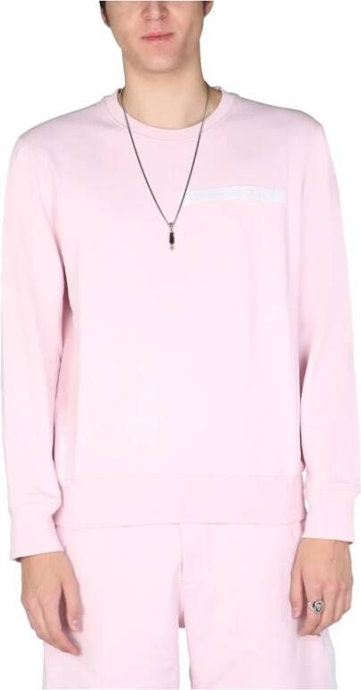 alexander mcqueen Sweatshirt met Selvedded Logo Band , Roze, Heren