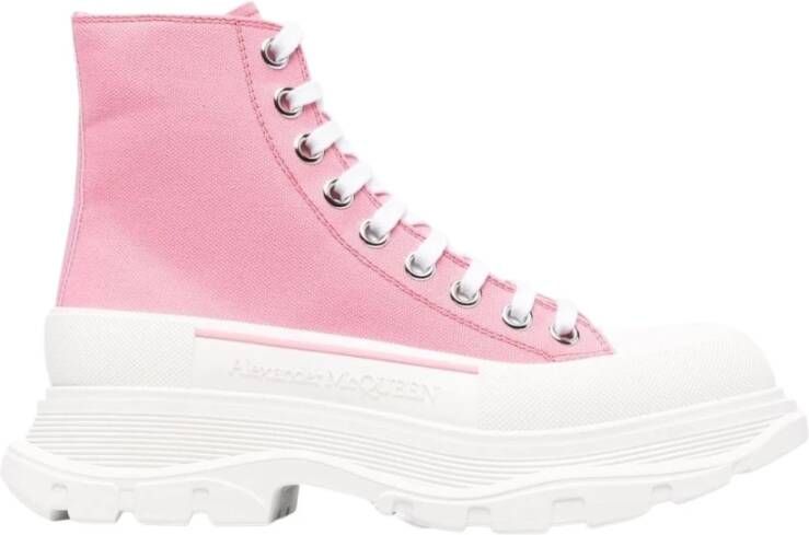 alexander mcqueen Tread Slick Ankle Boots , Roze, Dames