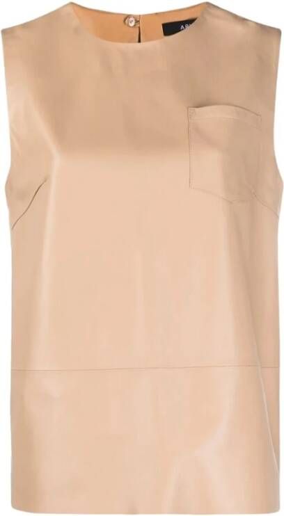 Arma Mouwloze tops , Beige, Dames