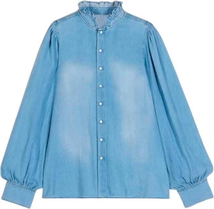 ba&sh Axelle blouse met opstaande kraag