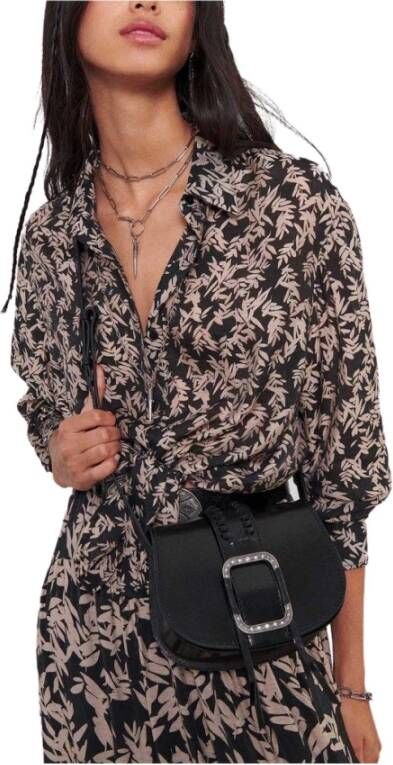 BA&SH Tarmac cropped blouse met knoopdetail en print