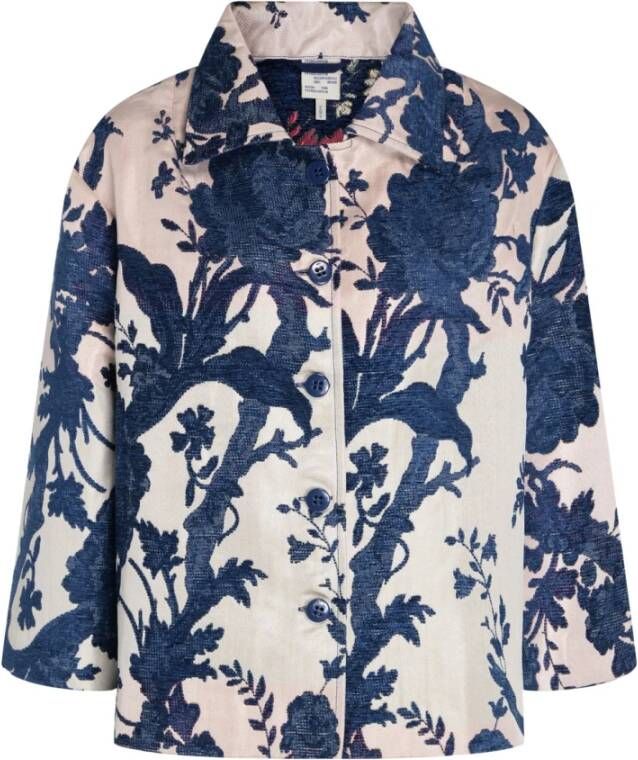 BAUM UND PFERDGARTEN jacket with floral print , Blauw, Dames