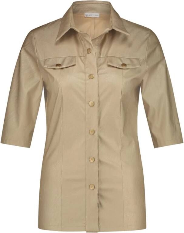 Jane Lushka Driekwart mouwen shirts Beige Dames
