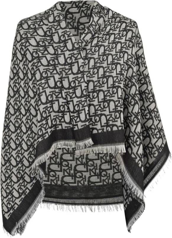 pinko Vierkant Monogram sjaal , Zwart, Dames