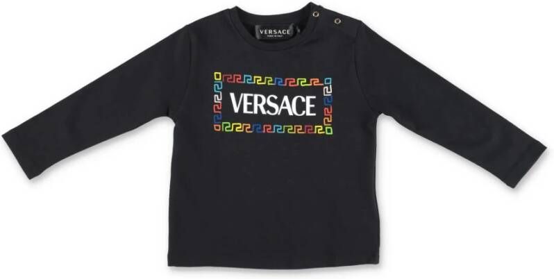 Versace t shirtera in jersey di cotone | zwart katoen jersey t shirt , Zwart, Dames