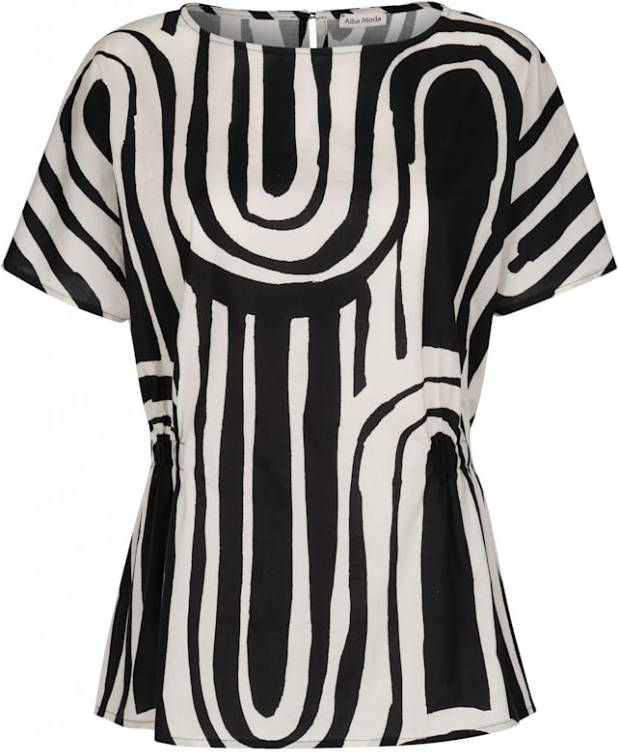 alba moda Blouse met grafische print Zwart/Wit