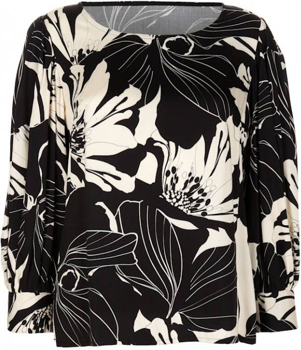 alba moda Blouse met modieuze bloemenprint Zwart/Ecru
