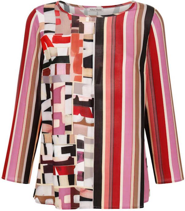 alba moda Blouse met print rondom Multicolor