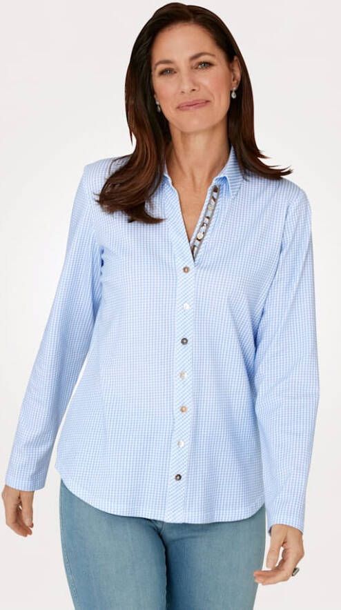 justWhite Jersey blouse Lichtblauw/Wit