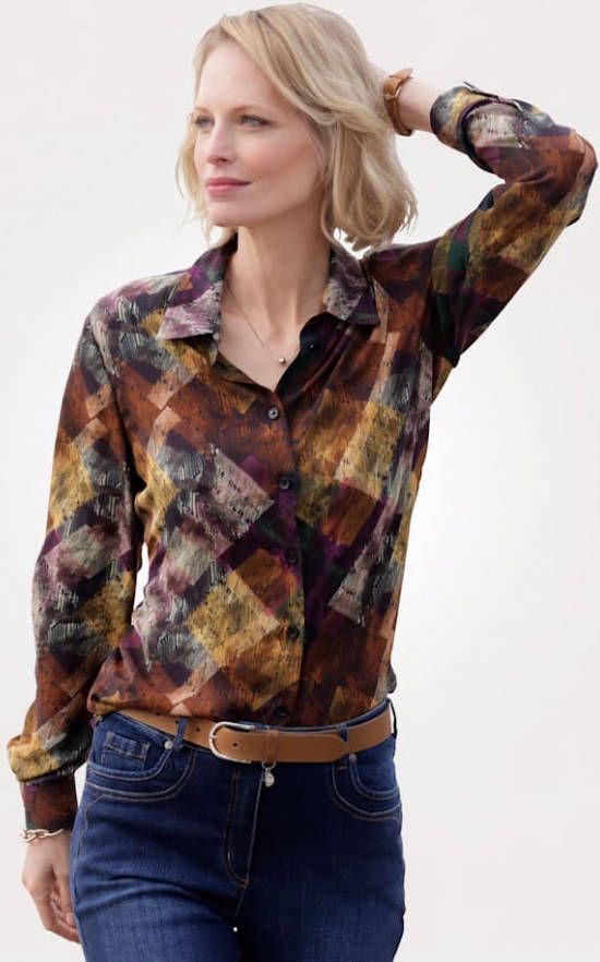 MONA Blouse van zuivere viscose Multicolor
